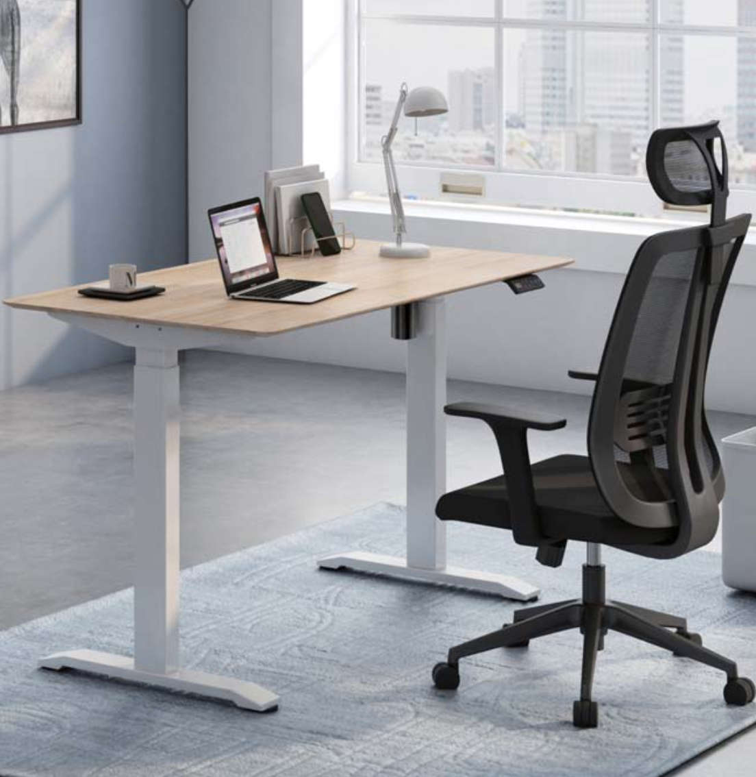 Height Adjustable Electric Standing Desk Table 