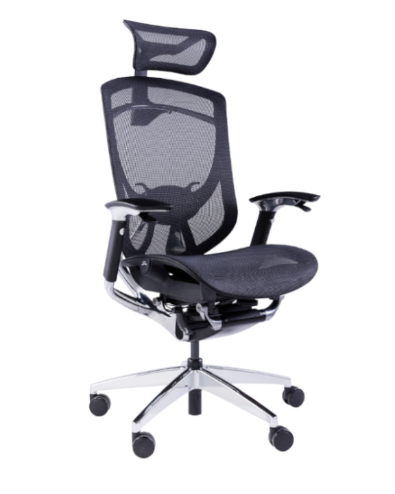 iFit X black ergonomic chair - side image 1